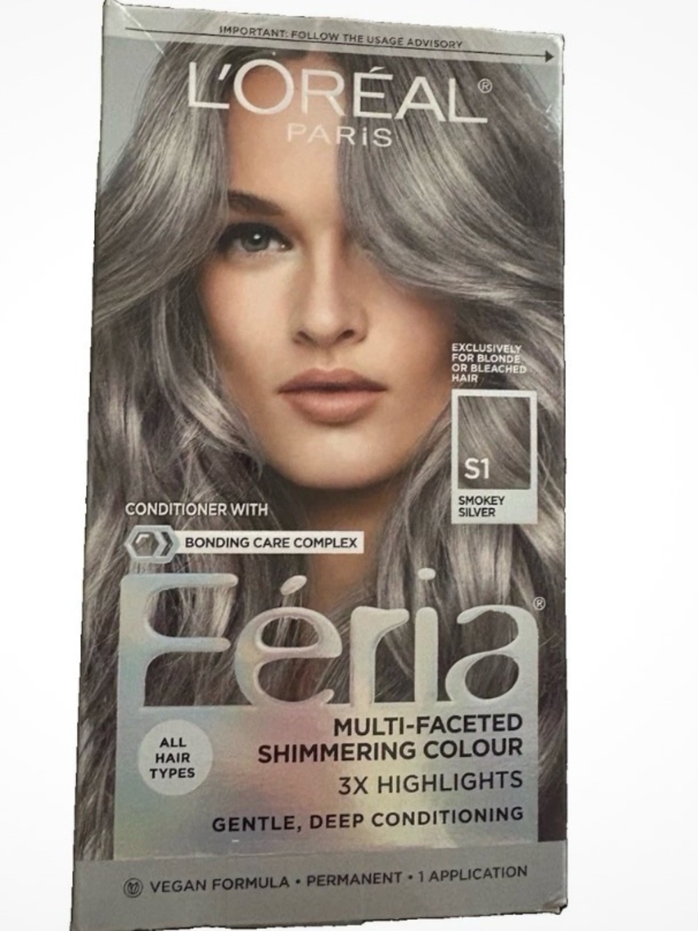 L'Oreal Paris Feria S1 Smokey Silver Grey Multi-Faceted Shimmering Hair Color